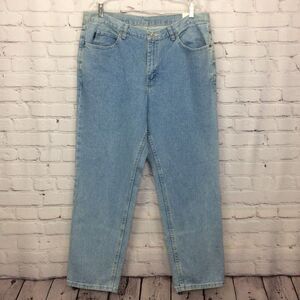 Vintage Chic Mom Jeans Women Size 18W Petite Relaxed Fit High Waist Stone Washed